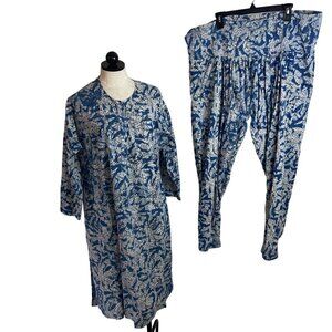 Fabindia Vintage Womens Pants Dress Set Size XL Multicolor Churidar Harem